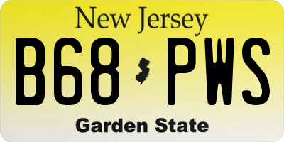 NJ license plate B68PWS