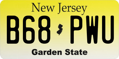 NJ license plate B68PWU