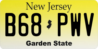 NJ license plate B68PWV