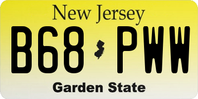 NJ license plate B68PWW