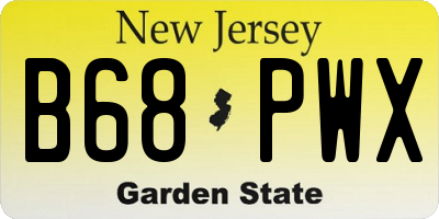 NJ license plate B68PWX