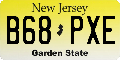 NJ license plate B68PXE