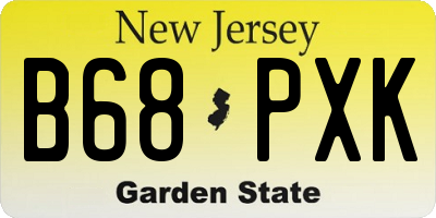 NJ license plate B68PXK