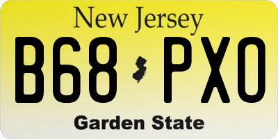 NJ license plate B68PXO