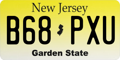 NJ license plate B68PXU