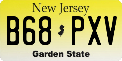 NJ license plate B68PXV