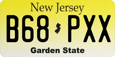NJ license plate B68PXX
