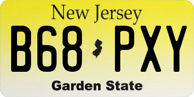 NJ license plate B68PXY