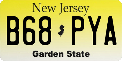NJ license plate B68PYA