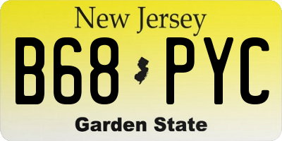 NJ license plate B68PYC