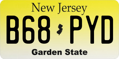 NJ license plate B68PYD