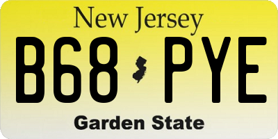 NJ license plate B68PYE