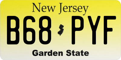 NJ license plate B68PYF