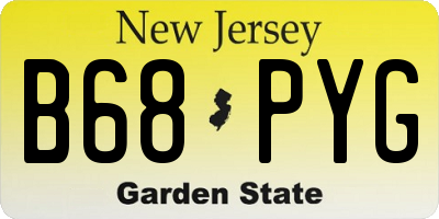 NJ license plate B68PYG