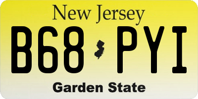 NJ license plate B68PYI