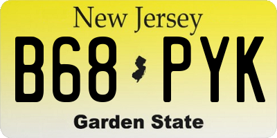 NJ license plate B68PYK
