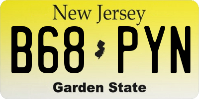 NJ license plate B68PYN