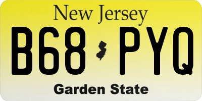 NJ license plate B68PYQ