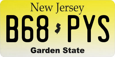 NJ license plate B68PYS