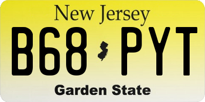 NJ license plate B68PYT