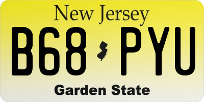 NJ license plate B68PYU