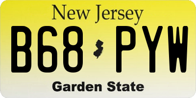 NJ license plate B68PYW