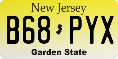NJ license plate B68PYX