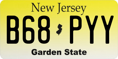 NJ license plate B68PYY