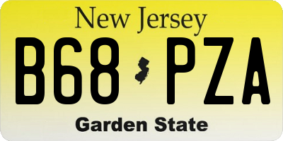 NJ license plate B68PZA