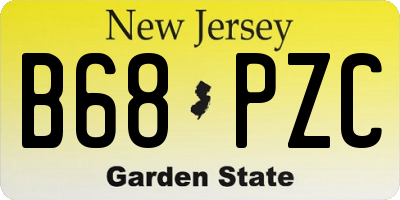 NJ license plate B68PZC