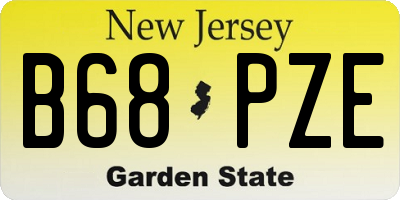 NJ license plate B68PZE