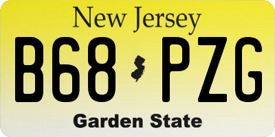 NJ license plate B68PZG