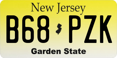 NJ license plate B68PZK