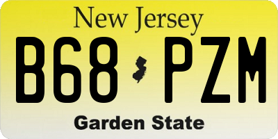 NJ license plate B68PZM