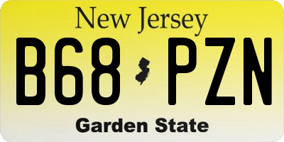 NJ license plate B68PZN