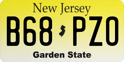 NJ license plate B68PZO