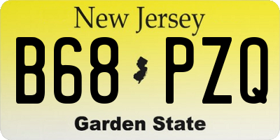 NJ license plate B68PZQ