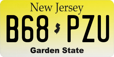 NJ license plate B68PZU