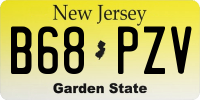 NJ license plate B68PZV