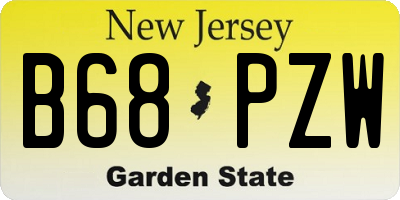 NJ license plate B68PZW