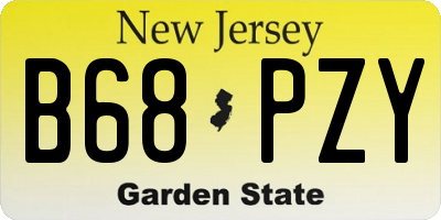 NJ license plate B68PZY