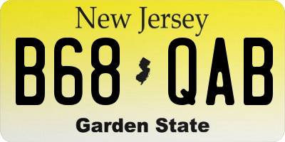 NJ license plate B68QAB