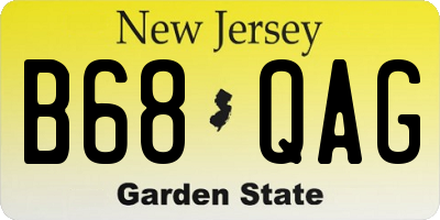 NJ license plate B68QAG