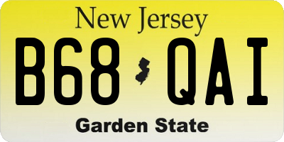 NJ license plate B68QAI