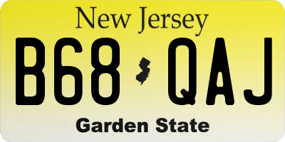 NJ license plate B68QAJ