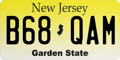 NJ license plate B68QAM