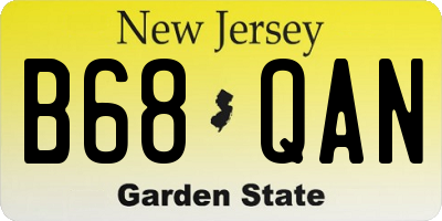 NJ license plate B68QAN
