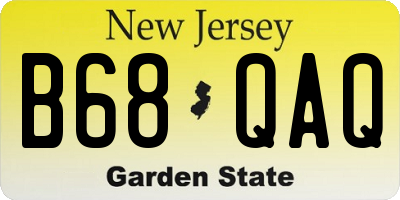 NJ license plate B68QAQ