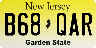 NJ license plate B68QAR
