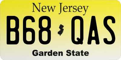 NJ license plate B68QAS